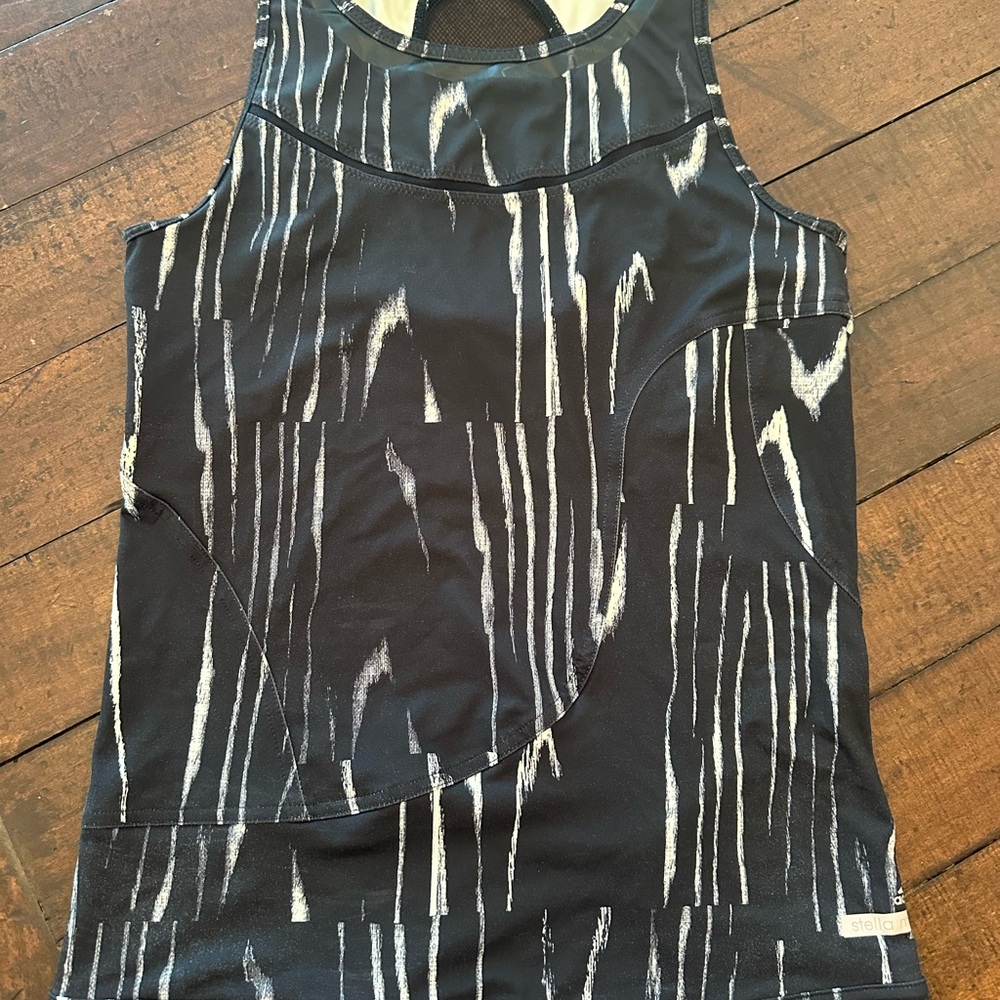 Adidas by Stella McCartney Black and White Patterned Tank Top - Brand NEW